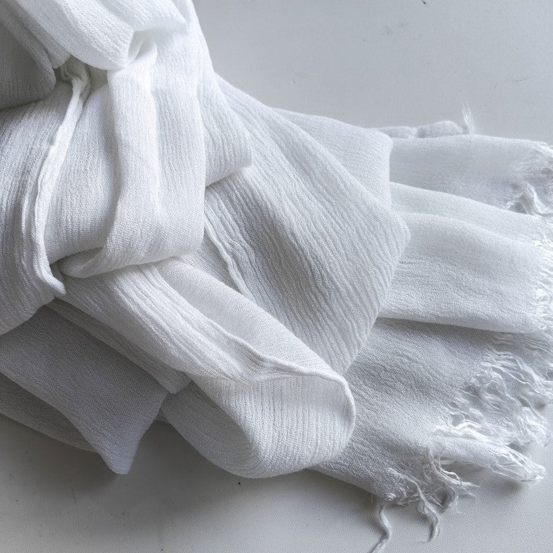 Hijab en coton à pompons | Hijab en crêpe à pompons (MH086)
