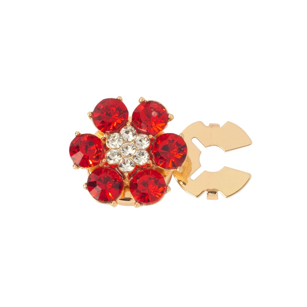 Cache-boutons strass | Pinces décoratives fleurs cristal (MAC359)