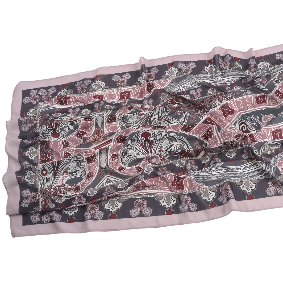 Écharpe Hijab en Mousseline Imprimée Élégante, Style Bohème, Respirante, Protection Solaire (MH136)