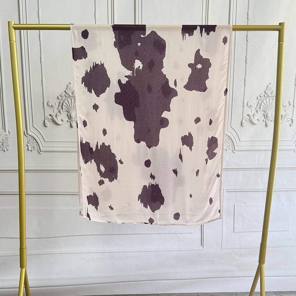 Hijab en coton artistique aquarelle avec motifs floraux peints (MH144)