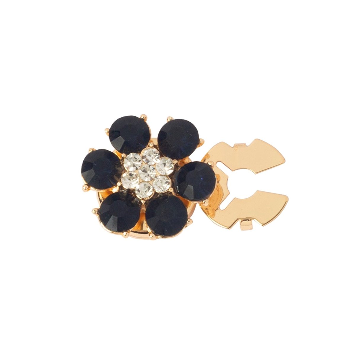 Cache-boutons strass | Pinces décoratives fleurs cristal (MAC359)