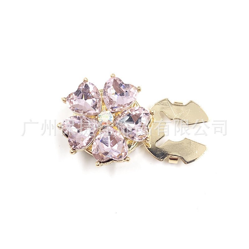 Cache-boutons strass | Pinces décoratives fleurs cristal (MAC359)