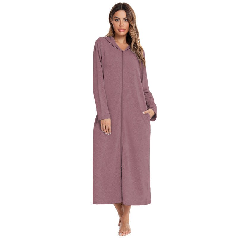 Cardigan long zippé et douillet avec poches | Confort Loungewear (MS110)
