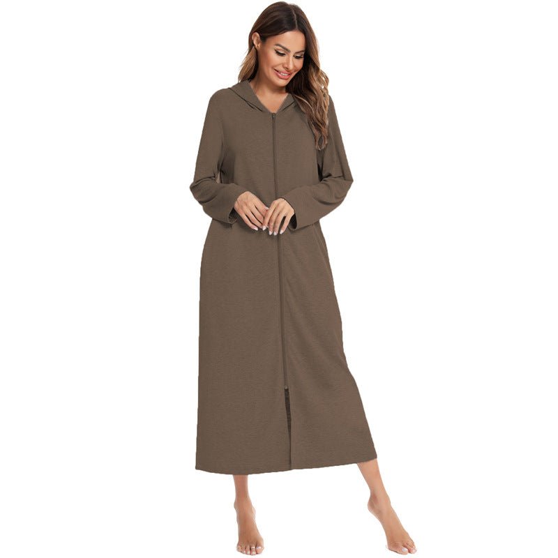 Cardigan long zippé et douillet avec poches | Confort Loungewear (MS110)