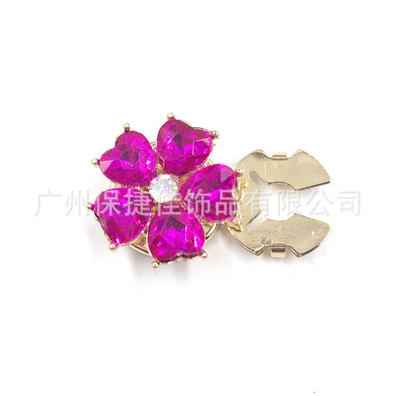 Cache-boutons strass | Pinces décoratives fleurs cristal (MAC359)