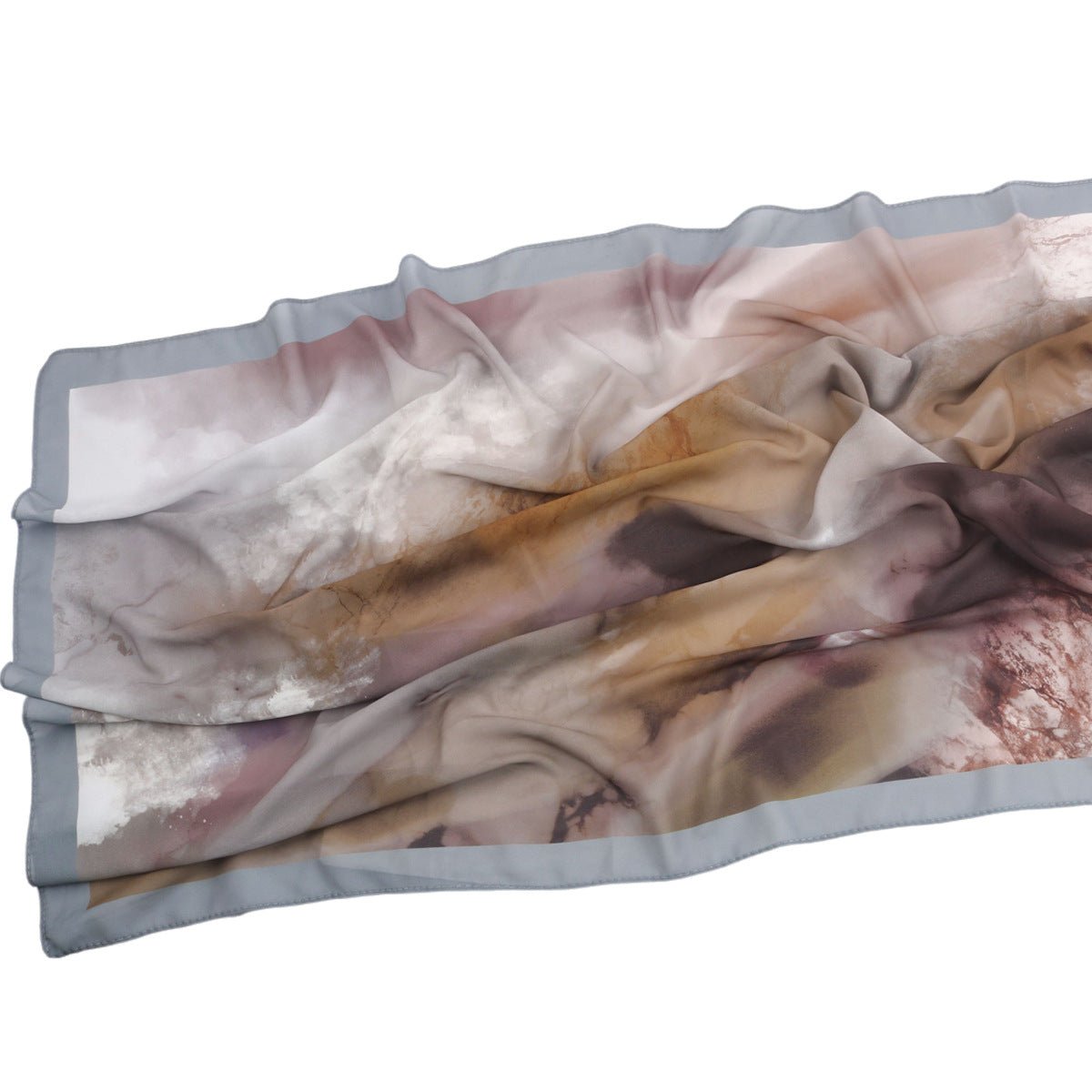 Écharpe Hijab en Mousseline Imprimée Élégante, Style Bohème, Respirante, Protection Solaire (MH136)