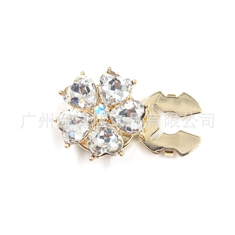 Cache-boutons strass | Pinces décoratives fleurs cristal (MAC359)