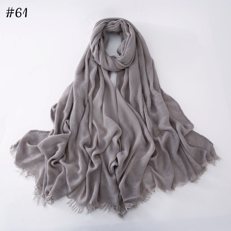 Hijab en coton à pompons | Hijab en crêpe à pompons (MH086)