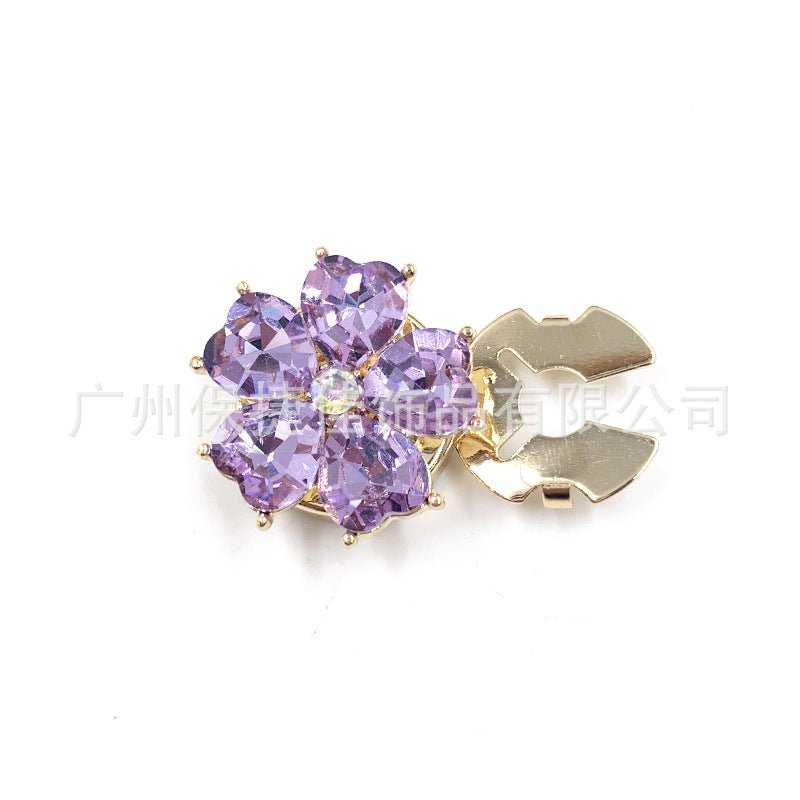 Cache-boutons strass | Pinces décoratives fleurs cristal (MAC359)