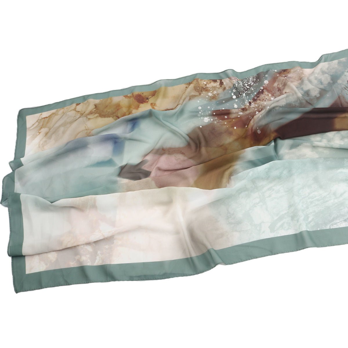 Écharpe Hijab en Mousseline Imprimée Élégante, Style Bohème, Respirante, Protection Solaire (MH136)