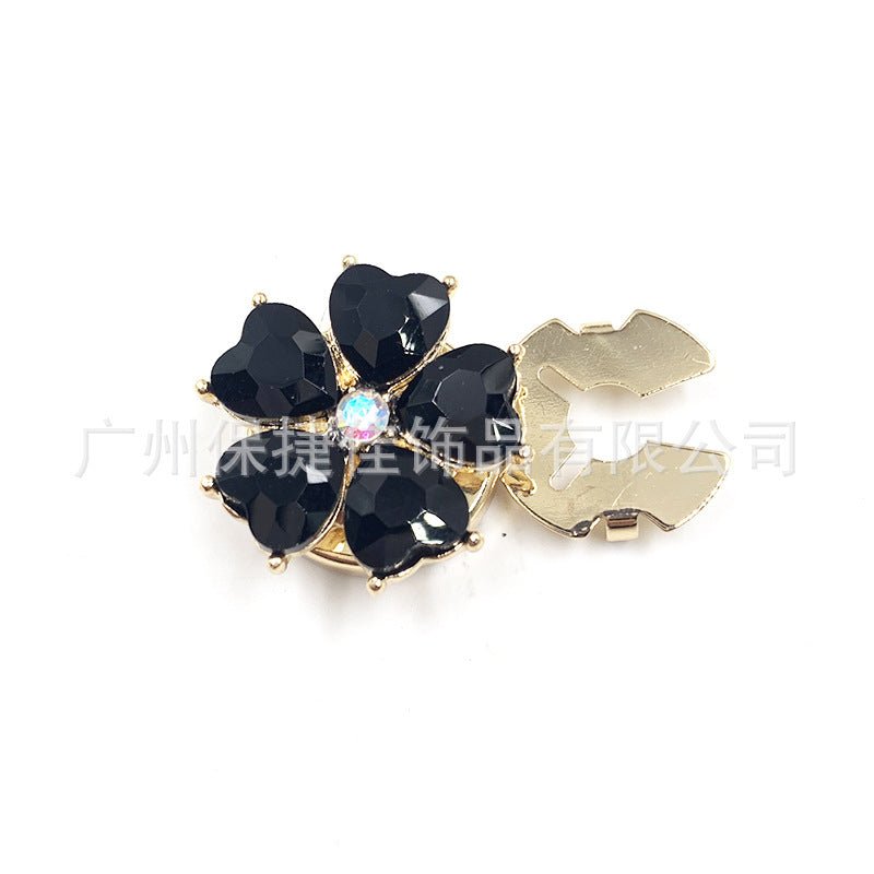Cache-boutons strass | Pinces décoratives fleurs cristal (MAC359)