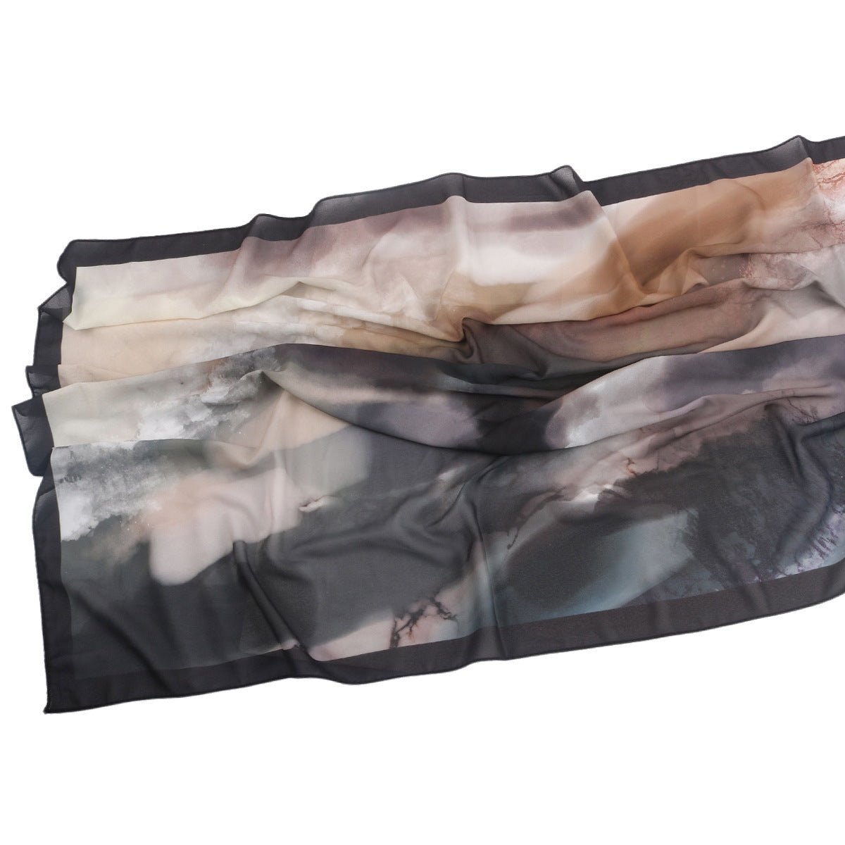 Écharpe Hijab en Mousseline Imprimée Élégante, Style Bohème, Respirante, Protection Solaire (MH136)