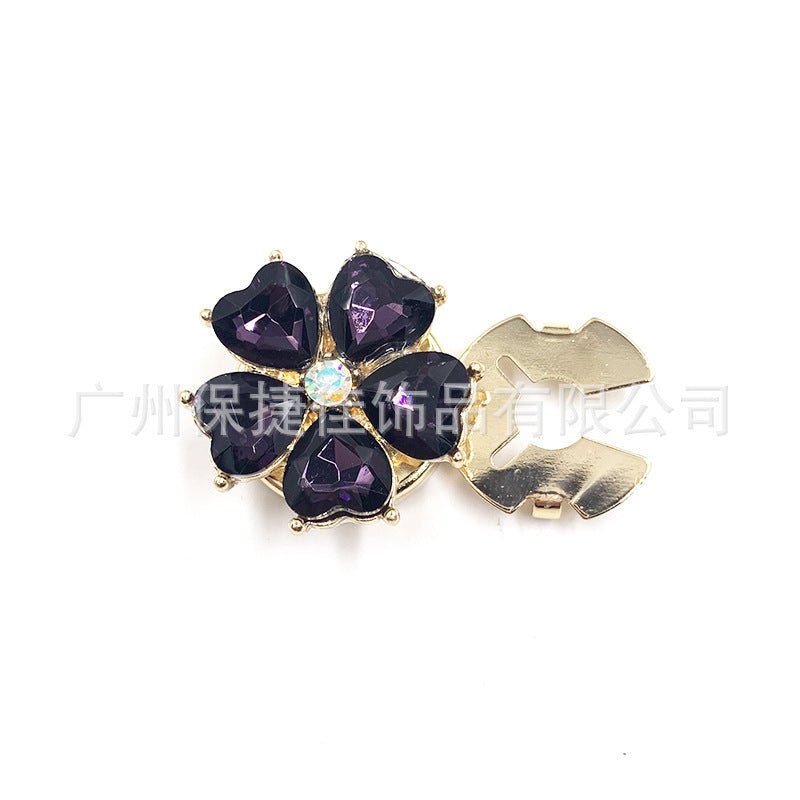 Cache-boutons strass | Pinces décoratives fleurs cristal (MAC359)