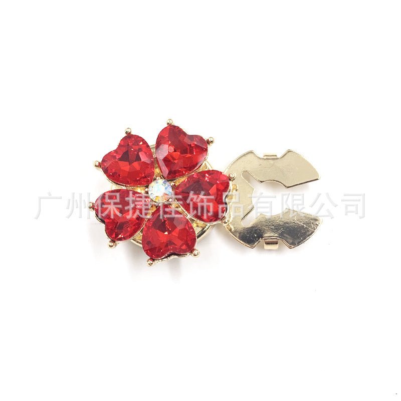 Cache-boutons strass | Pinces décoratives fleurs cristal (MAC359)