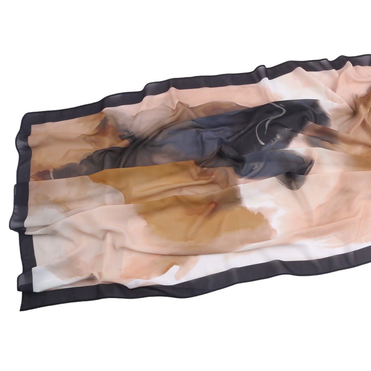 Écharpe Hijab en Mousseline Imprimée Élégante, Style Bohème, Respirante, Protection Solaire (MH136)